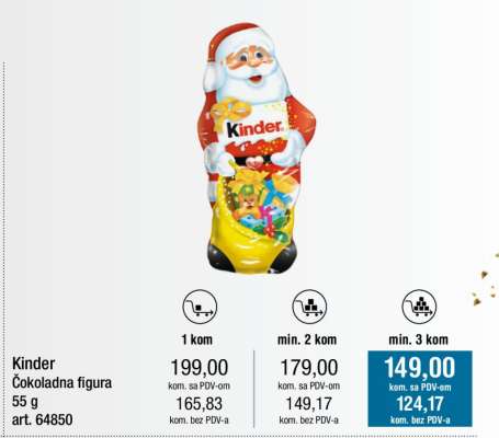Kinder Čokoladna figura 55 g