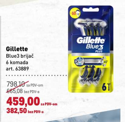 Gillette Blue3 brijač 6 komada