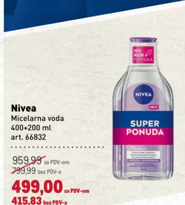 Nivea Micelarna voda 400+200 ml