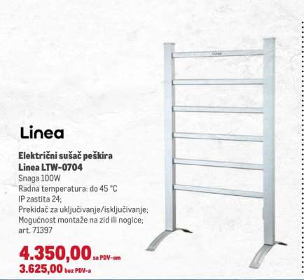 Linea Električni sušač peškira Linea LTW-0704