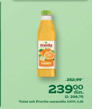 Voćni sok Fruvita narandža 100%