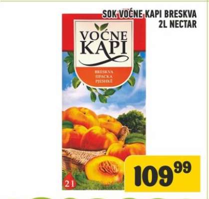 Sok Voćne Kapi Breskva 2L Nectar