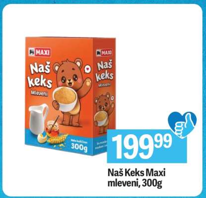 Naš Keks Maxi mleveni, 300g