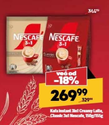 Kafa Instant 3in1 Creamy Latte, Classic 3u1 Nescafe, 150g/155g