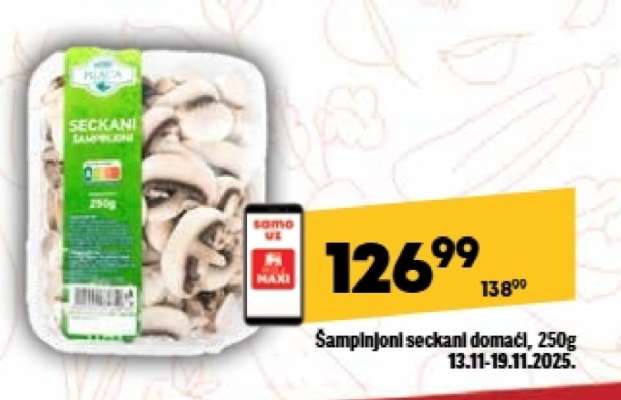 Šampinjoni seckani domaći 250g