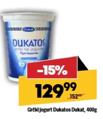 Grčki jogurt Dukatos Dukat 400g