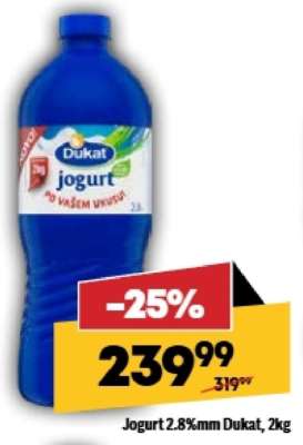 Jogurt 2,8% mm Dukat, 2kg