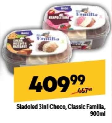 Sladoled 3in1 Choco, Classic Familia, 900ml