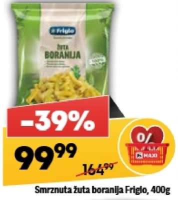 Smrznuta žuta boranija Friglo, 400g