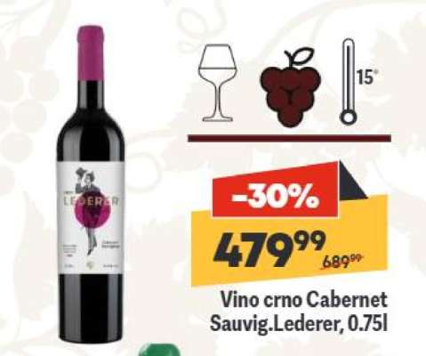 Vino crno Cabernet Sauvig.Lederer, 0.75l