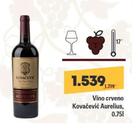 Vino crveno Kovačević Aurelius