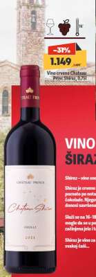 Vino crveno Chateau Prince Shiraz, 0.75l