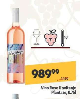 Vino rose U svitanje Plantaže 0.75l