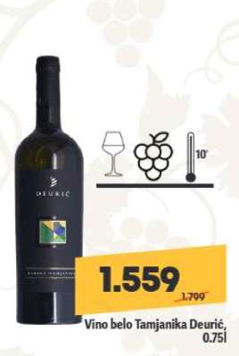 Vino belo Tamjanika Deurić
