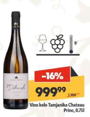 Vino belo Tamjanika Chateau Princ 0,75L
