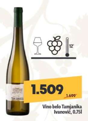 Vino belo Tamjanika Ivanović 0,75l