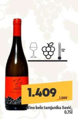 Vino belo tamjanika Savić, 0.75l