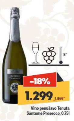 Vino penušavo Tenuta Santome Prosecco 0.75l
