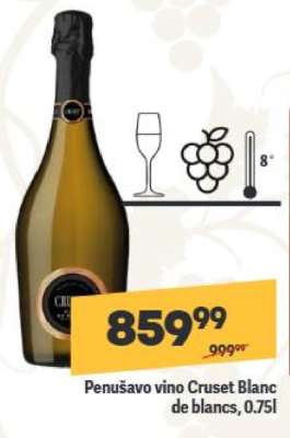 Penušavo vino Cruset Blanc de blancs, 0.75l
