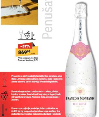 Vino penusavo ice rose Francois Montand, 0.75l