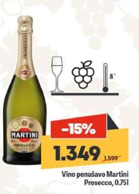 Vino penušavo Martini Prosecco, 0.75l