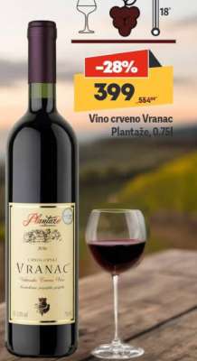 Vino crveno Vranac Plantaže 0.75l
