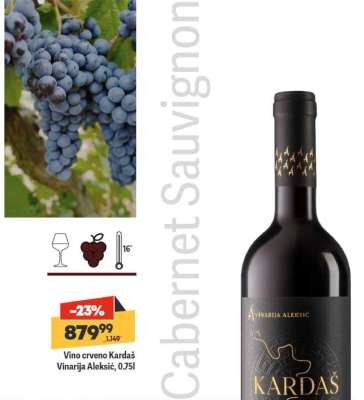 Vino crveno Kardaš Vinarija Aleksić, 0.75l