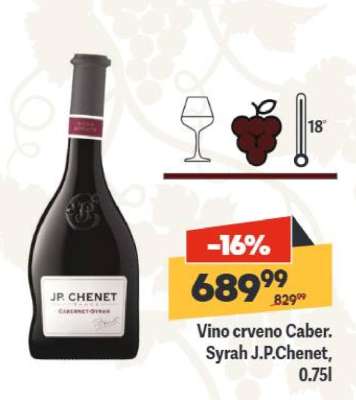 Vino crveno Caber.Syrah J.P.Chenet 0.75l
