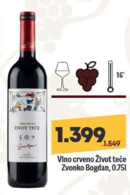 vino crveno Život teče Zvonko Bogdan 0.75l