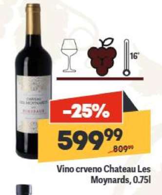 Vino crveno Chateau Les Moynards , 0.75l