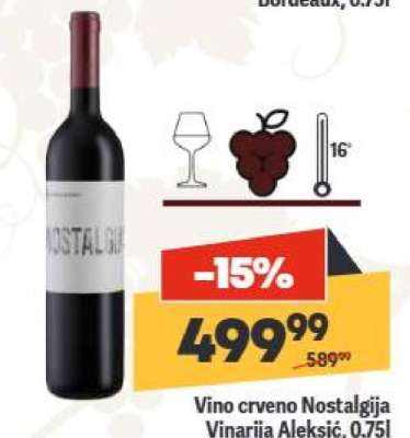 Vino crveno Nostalgija Vinarija Aleksić 0.75l