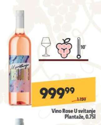 Vino rose U svitanje Plantaže 0.75l