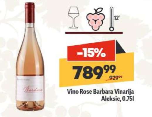 Vino rose Barbara Vinarija Aleksič 0.75l