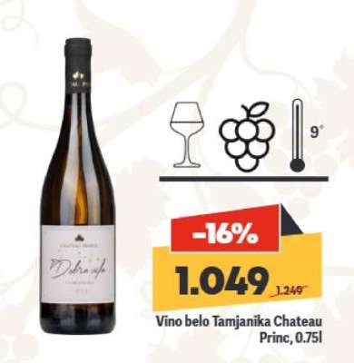 Vino belo Tamjanika Chateau Princ 0,75L