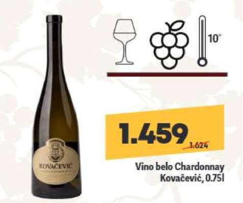 Vino belo Chardonnay Kovačević 0.75l