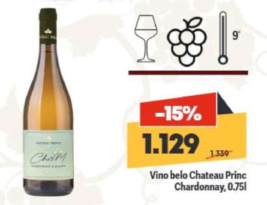 Vino belo Chateau Princ Chardonnay, 0.75l