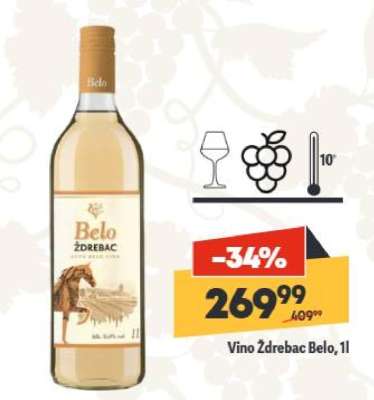 Vino Ždrebac Belo, 1l