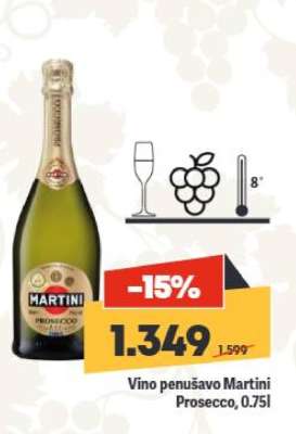 Vino penušavo Martini Prosecco, 0.75l