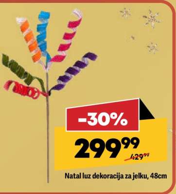 Natal luz dekoracija za jelku, 48cm