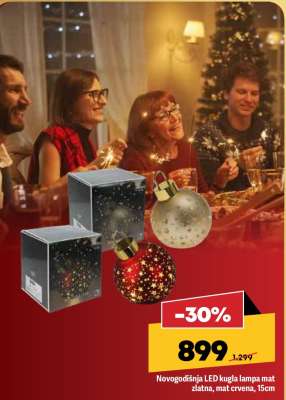 Novogodišnja LED kugla lampa