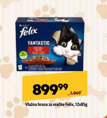 Vlažna hrana za mačke Felix, 12x85g