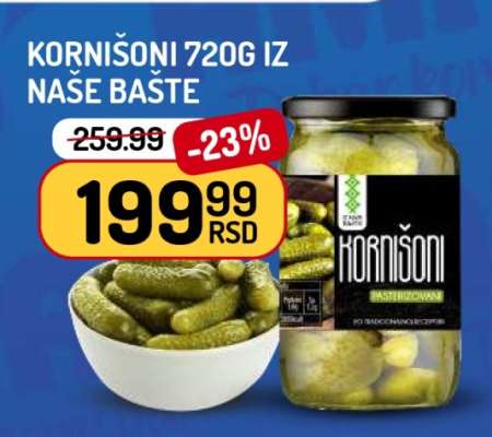 Kornišoni 720g iz Naše Bašte