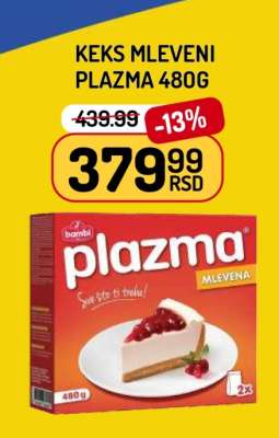 Keks mleveni Plazma 480g