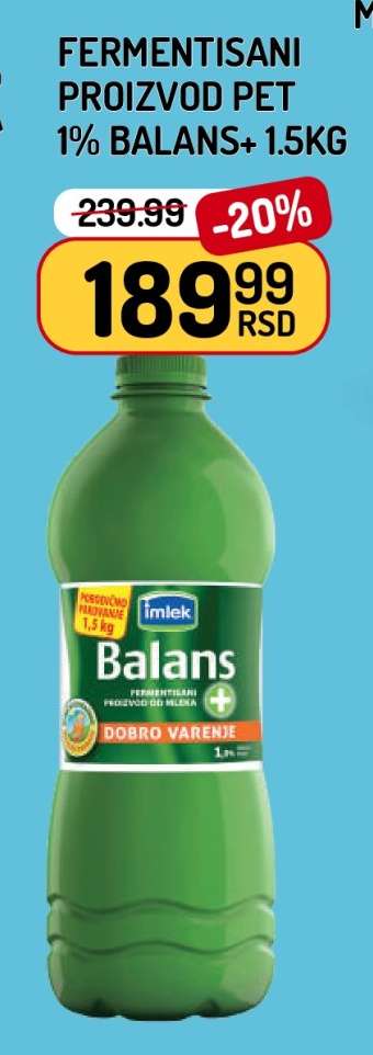 Fermentisani proizvod PET 1% Balans+ 1.5kg