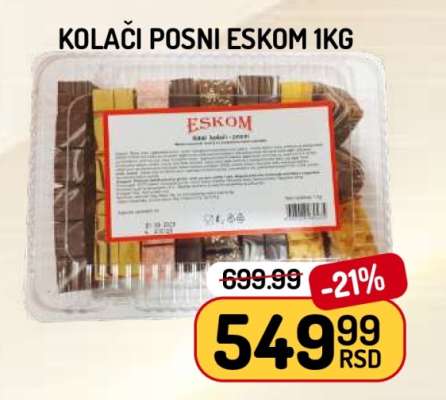 KOLAČI POSNI ESKOM 1kg