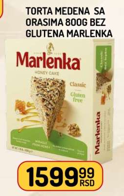 Torta medena sa orasima 800g bez glutena Marlenka