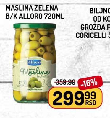 Maslina Zelena B/K Alloro 720ml
