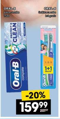 ORAL-B četkica za zube 1+1 gratis