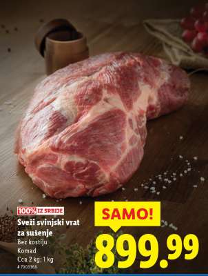 Sveži svinjski vrat za sušenje