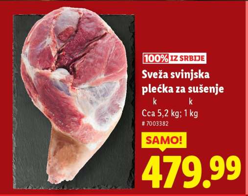 Sveža svinjska plećka za sušenje